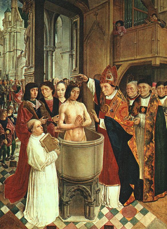 MASTER of Saint Gilles The Baptism of Clovis Spain oil painting art